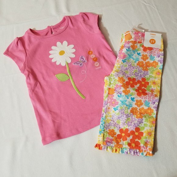 Gymboree Butterfly Blossoms 2T Capri Shirt Outfit NWT - Picture 1 of 2